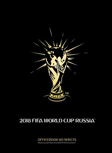 Cahier d'affaires 80l. Cage d'emblème d'or de la coupe du monde de la FIFA 2018 de la série A4, reliure de télévision