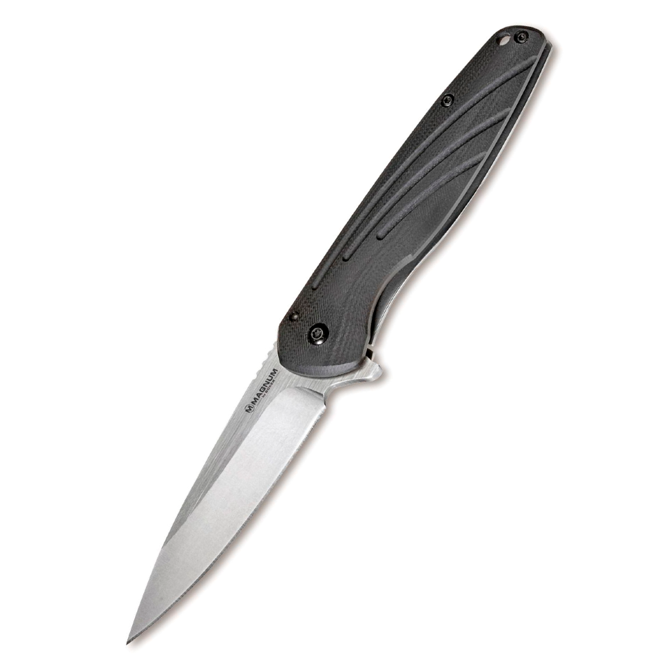 Folding knife Magnum Ellipse, steel 440A Stonewashed Plain, handle G10 glass fiber / stainless steel, Boker 01SC488