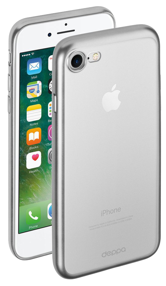 IPhone Hülle Deppa 85282 Gel Plus Hülle für Apple iPhone 7/8 Silber