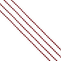 Kalėdų eglutės karoliukai, skersmuo 4 mm, ilgis 2,7 metro, raudona