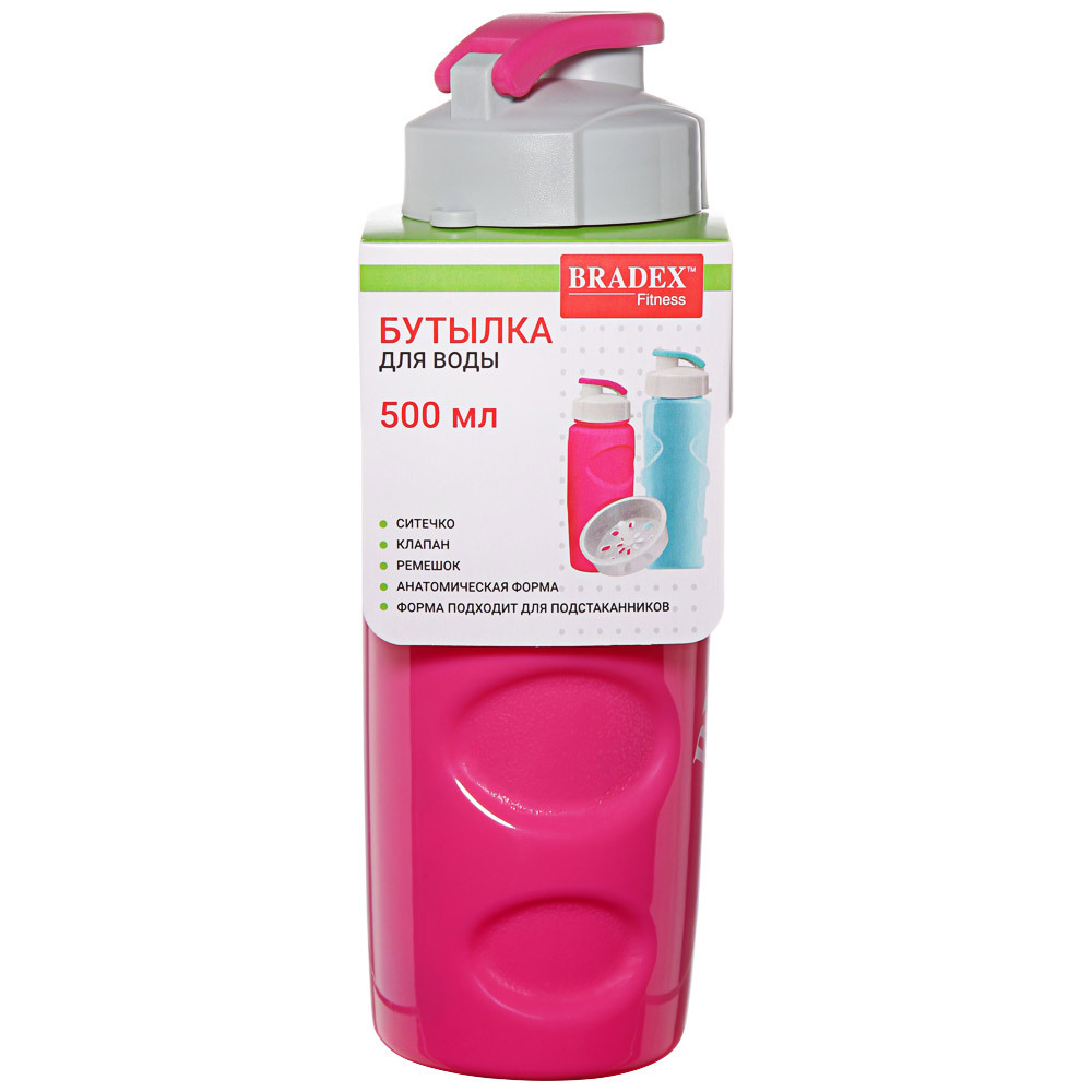 Bradex vannflaske Ivia med fuchsia filter 0,5l