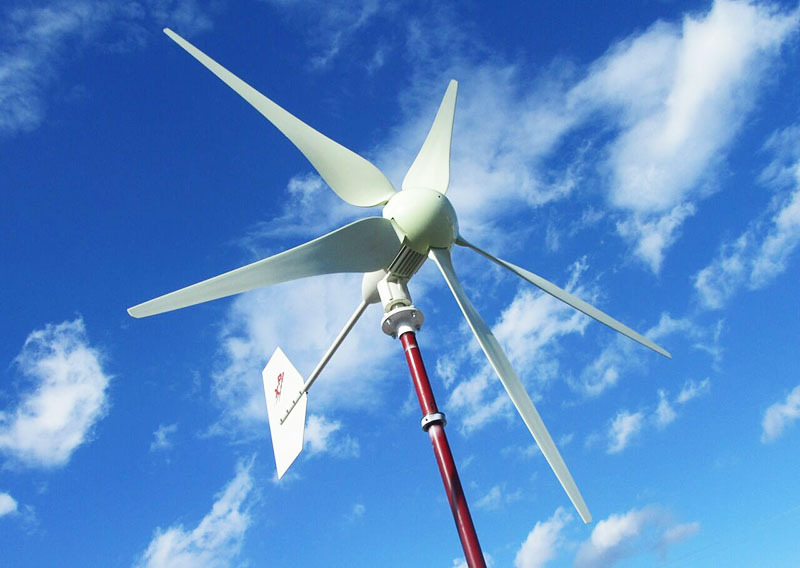 A horizontal windmill can have 2, 3 or more blades, it depends on the intensity of the winds in the region