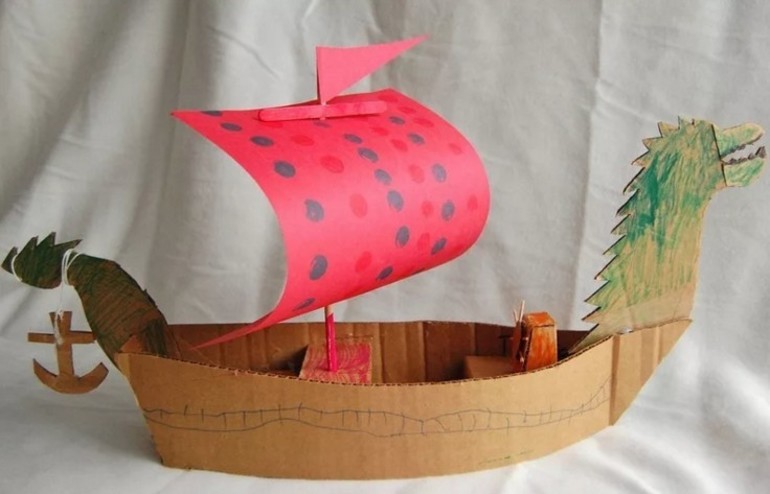 Ship made of cardboard