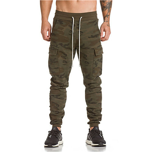 Ehemann. Army Plus Size Cotton Slim Pants / Cargohose - Camouflage Black / Sport / Wochenende