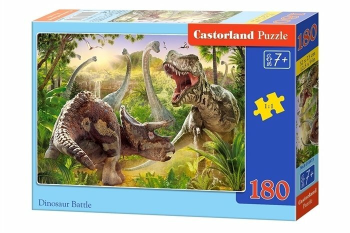 Puzzle Castor Land Bitwa dinozaurów, 180 elementów В-018413