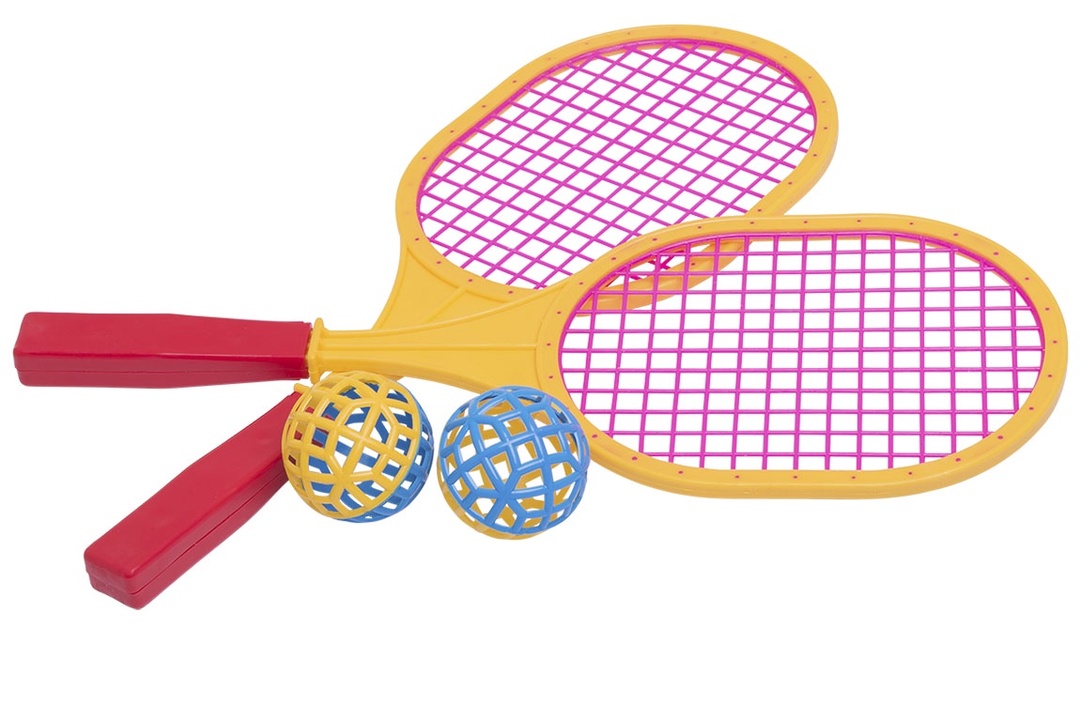 Set za badminton 2 loparja in 2 žogi za otroke