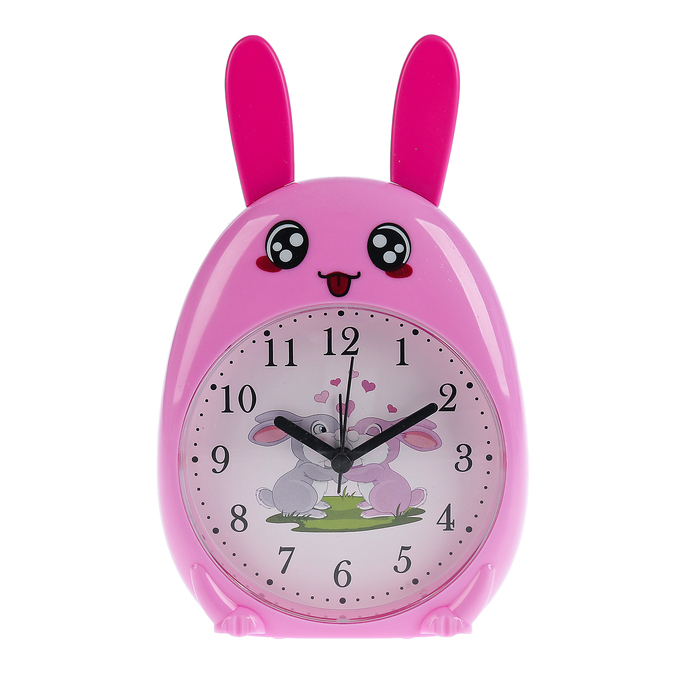 Alarm. Animal world series. Pink Bunny, backlight, 12 * 16cm