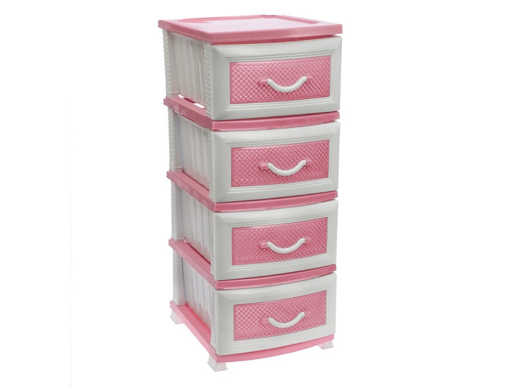 Chest of drawers Rossplast Dolphin 4 tiers Pink