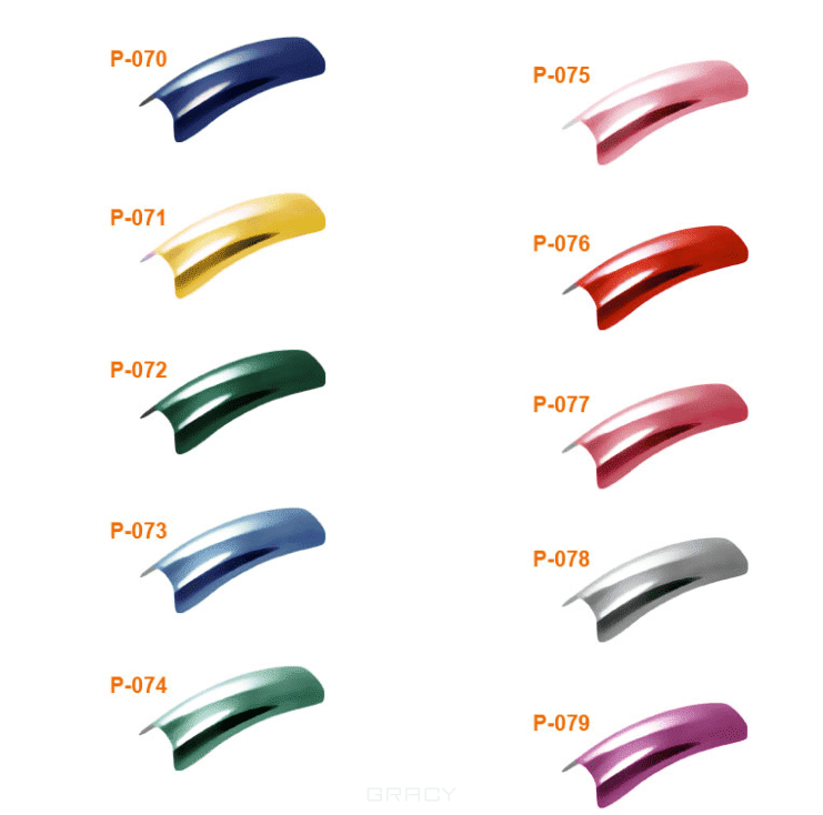Farebné metalické špičky Planet Nails 70 ks / jednotka č. 1-10