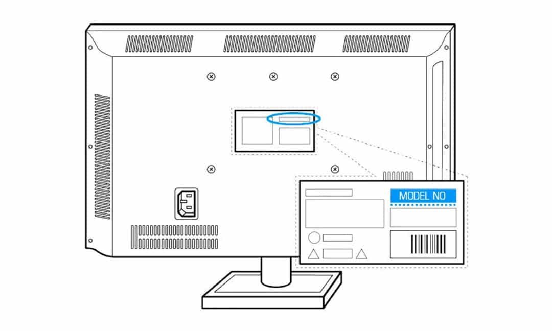 L'étiquette sur le panneau arrière du téléviseur