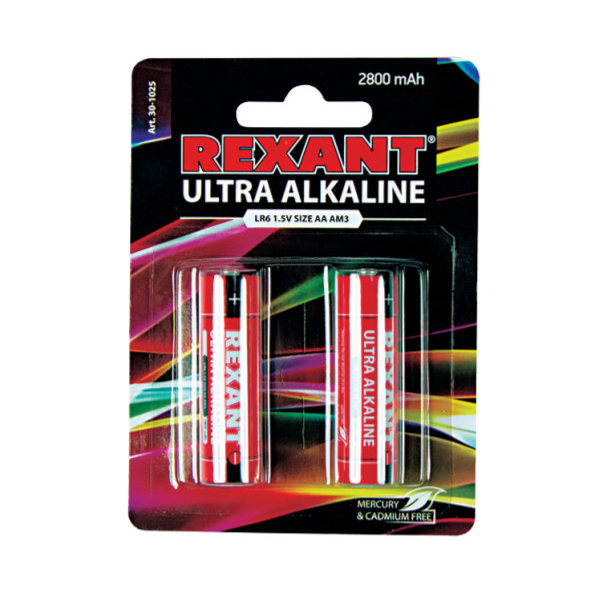 Batería AA - Rexant LR6 1,5 V 2800 mAh 30-1025 (2 piezas)