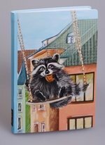 Anteckningsblock Raccoon on a swing (BM2017-132) (offset)