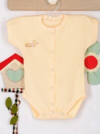 בגד גוף לתינוקות גיל מכרז, גודל 56-62 ס" מ, צבע: צהוב