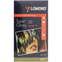 Papel para inyección de tinta Lomond, A5, 260 g / m2, 20 hojas