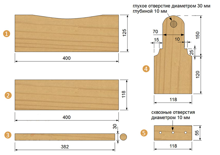 Diagrama de una caja de herramientas de madera