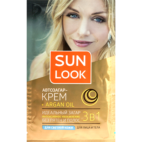 Crema autobronceadora para rostro y cuerpo SUN LOOK 3 en 1 para pieles claras 15 ml