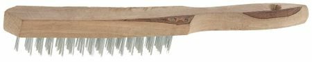 Cepillo de alambre de acero TEVTON 3503-5, mango de madera