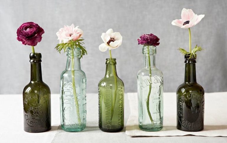 Nicht nur kann die Vase von Glasflaschen hergestellt werden