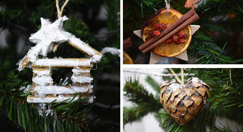 You can make a decor from spices, cones, twigs, dried fruits