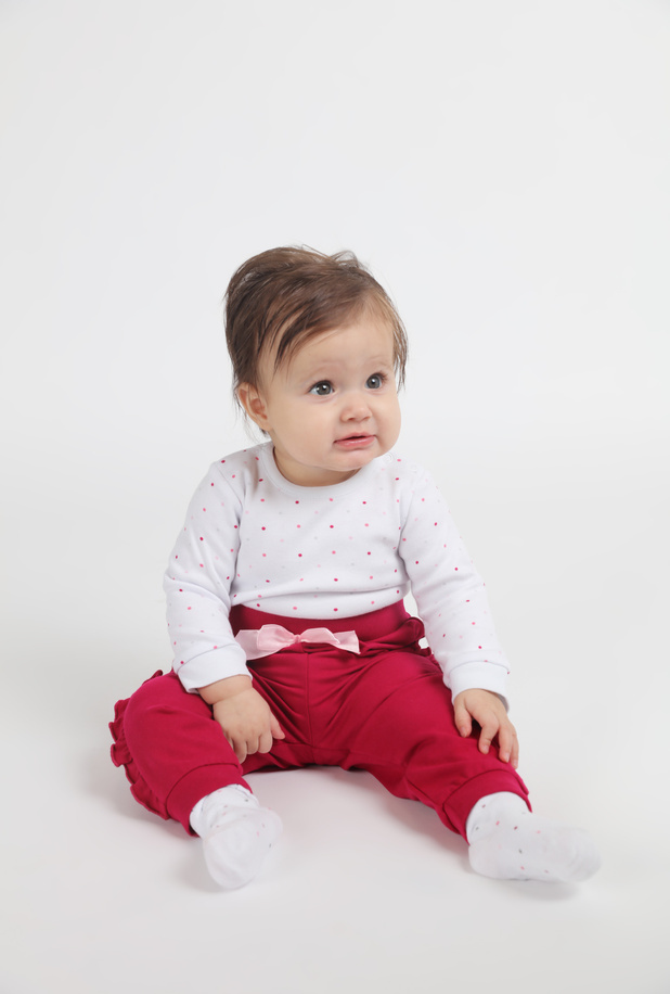Pantalone in jersey rosso per bambina