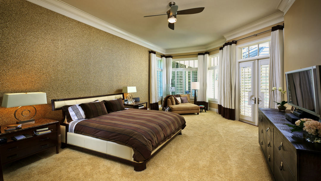 bruin vloeibaar behang voor slaapkamerinterieur