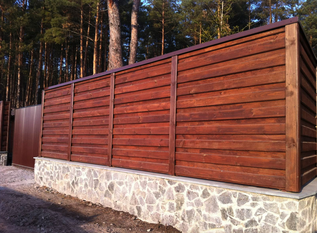 wooden fence edged boards