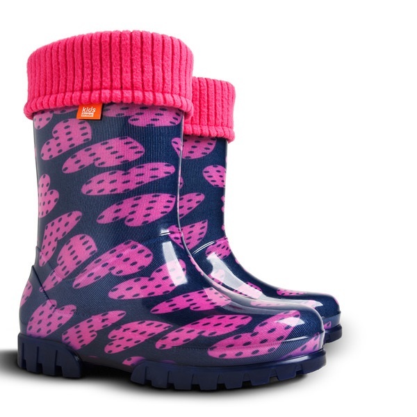 Demar Twister lux çizmeler, puantiyeli kalp desenli çıkarılabilir çoraplar. 26-27