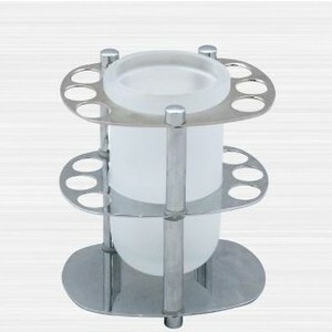 Fogkefe és fogkrémtartó üveg RainBowL Aqua asztallappal (króm) (0039-5)
