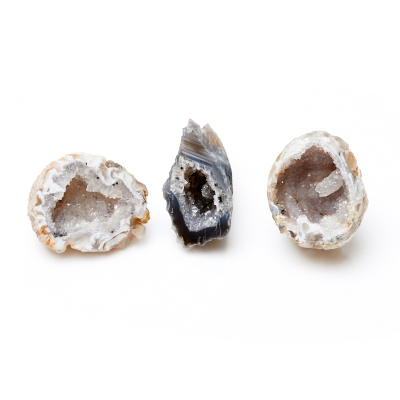 Geode achát šedý (3-4 cm) 1 kus