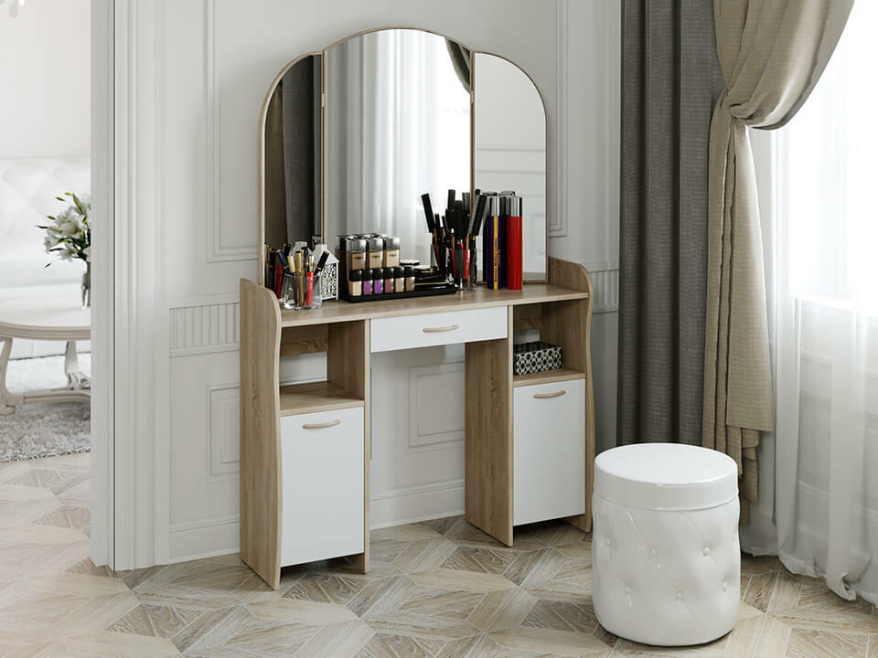 dressing table with mirror in the hallway interior