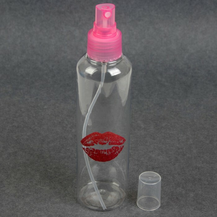 Botella de almacenamiento " Kiss", con spray, 200 ml, rosa