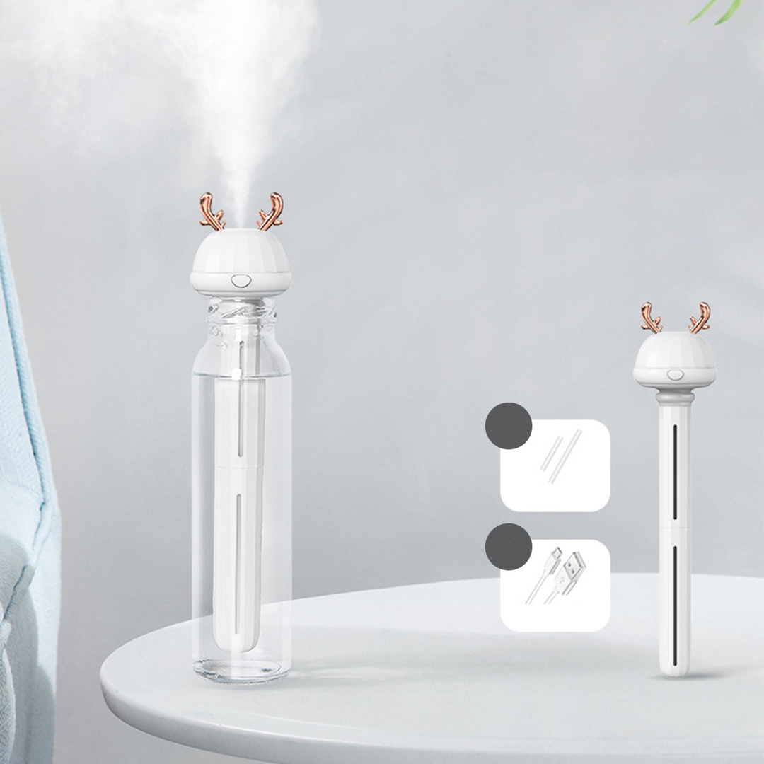 Hordozható légnedvesítő tisztító Mini szarvas nyúl leválasztó palack aroma aroma diffúzor köd készítő otthoni irodához