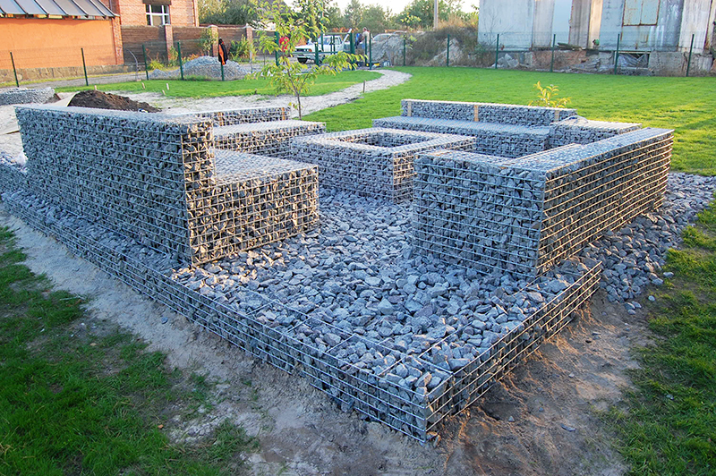 Here is such an original recreation area can be made from gabions