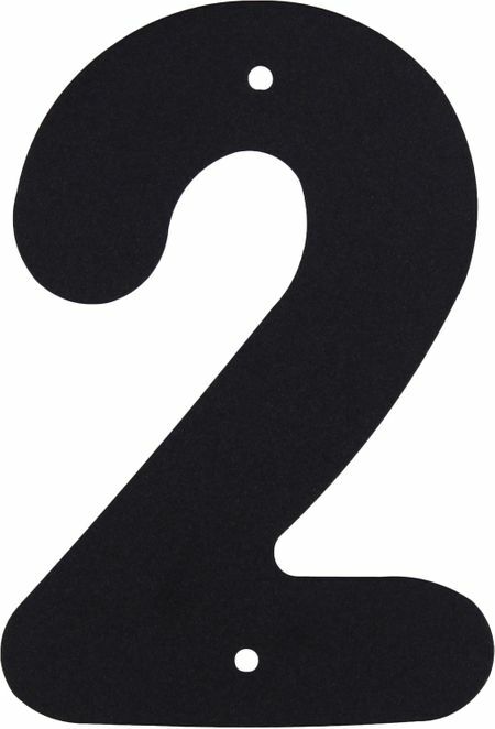 Number " 2" Larvij large color black