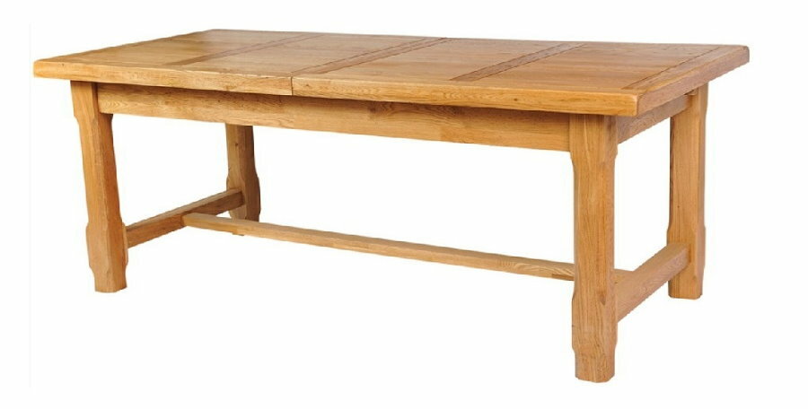 Mesa extensível de madeira com pernas enormes
