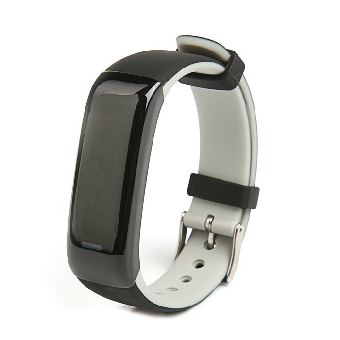 Bracelet fitness Qumann QSB 09, affichage couleur, alertes, réveil, podomètre, noir et gris