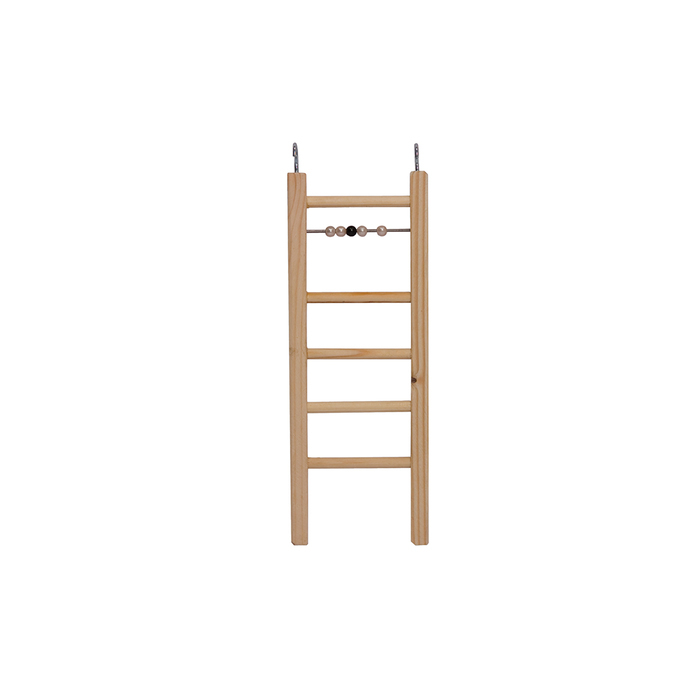 Drevený rebrík pre vtáky s korálkami, 7,1 x 0,8 x 9,5 cm