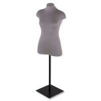 Maniquí femenino (torso) blando a gran escala con soporte, talla 44, color: gris