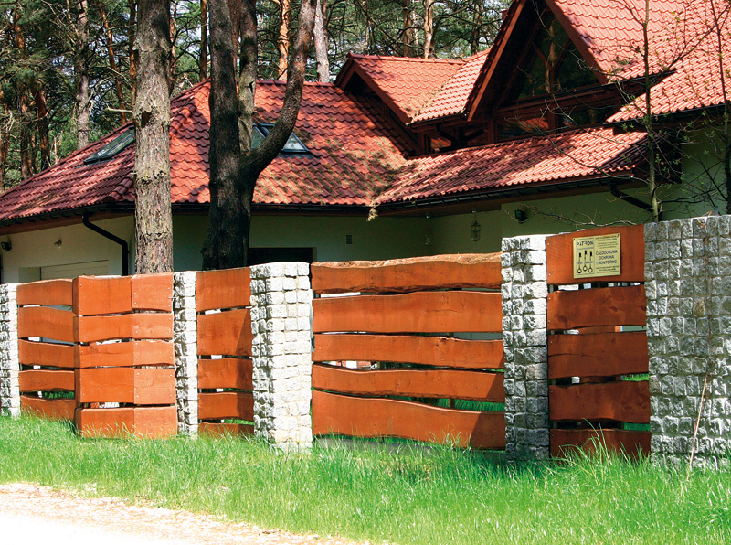 stone fence and boards