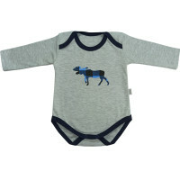 Body-drop with long sleeves Elk (color: gray, blue cage), size 20, height 62 cm