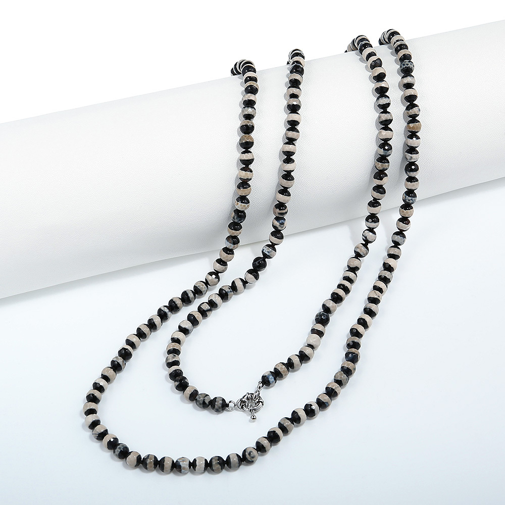 Beads My-bijou Zebra, agate black-beige 100 cm