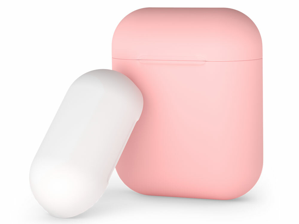 Deppa silikoonist AirPodsi ümbris - kaks tooni (roosa / valge)