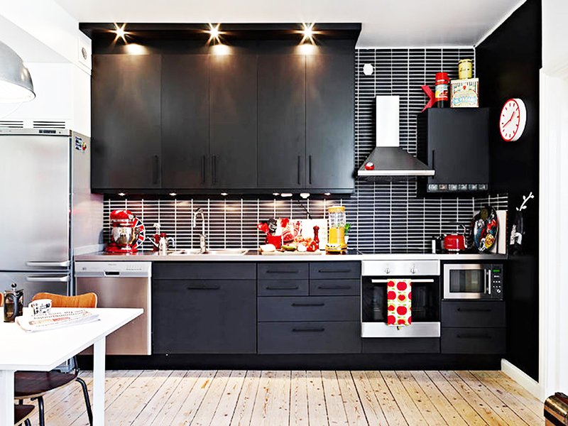 Köök mustas: disaini näpunäited