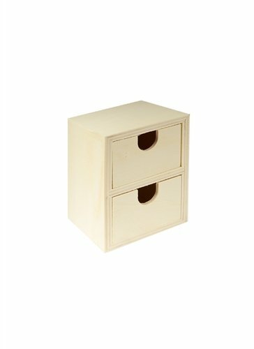 Un set per la creatività Cassettiera vuota in legno con due cassetti con fori (11 * 7.5 * 8)