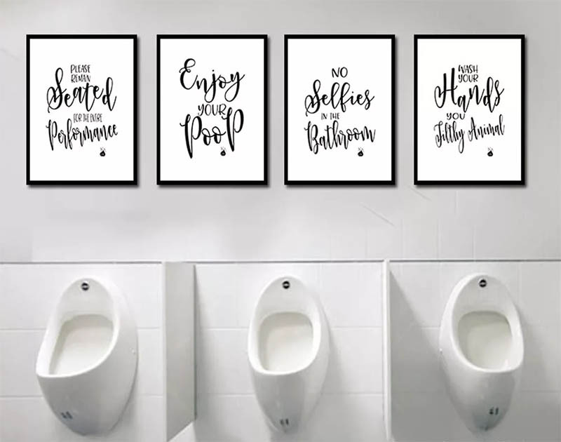 Gana įdomus ir kūrybingas sprendimas viešajam vonios kambariui