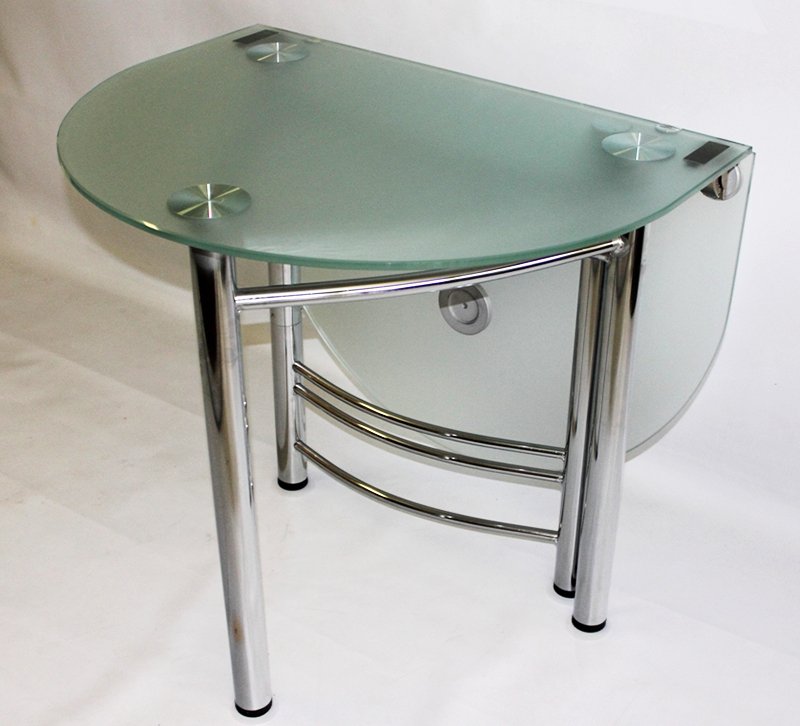 כעת תוכלו לרכוש בזול שולחן מטבח מתקפל סגלגל עשוי זכוכית