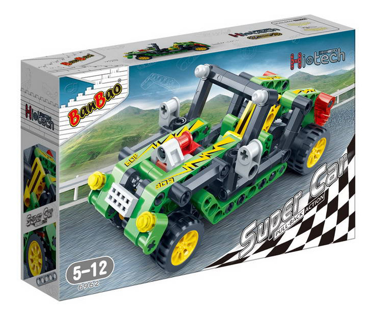 Construtor de plástico BanBao Racing car verde