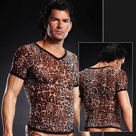 T-shirt in rete leopardata BlueLine - S/M