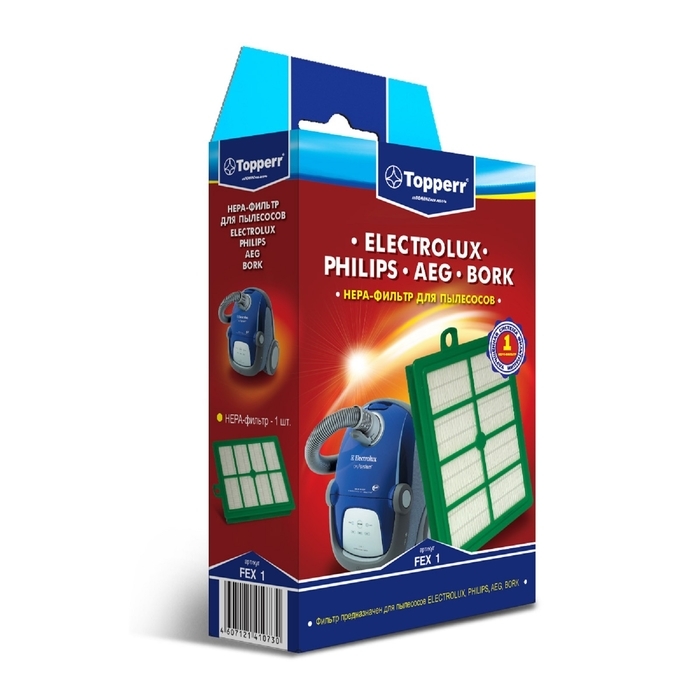 Filtre Topperr FEX 1 pour aspirateurs Electrolux, Philips, Aeg, Bork