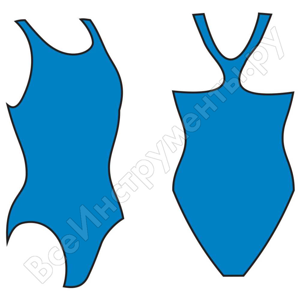 Ženski kupaći kostim za bazen atemi racer s izrezom, plavi, veličina 48, bw3 3 00-00002583